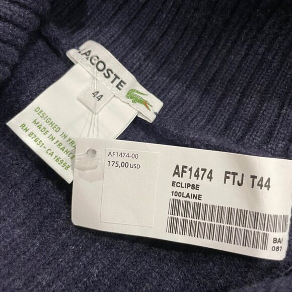 LACOSTE CHUNKY VEST 100%WOOL MADE IN FRANCE SIZE 44 US XL ICONIC SOPHISTICATED - Picture 15 of 15